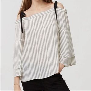 NWT Loft Striped Off Shoulder Blouse M
